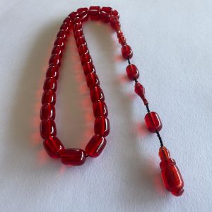 Püsküllü Ateş Kehribar Tesbih