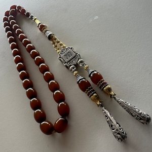 Püskül Tasarım Usta Mehmet Açışlı Sıkma Kehribar Tesbih